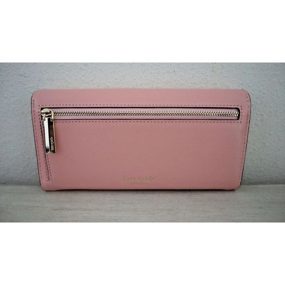 Kate Spade K4499 Coral Gable Pink Leather Lovitt Flap Continental Wallet $228 - Picture 5 of 14